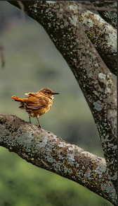 A bird sitting on a tree branch