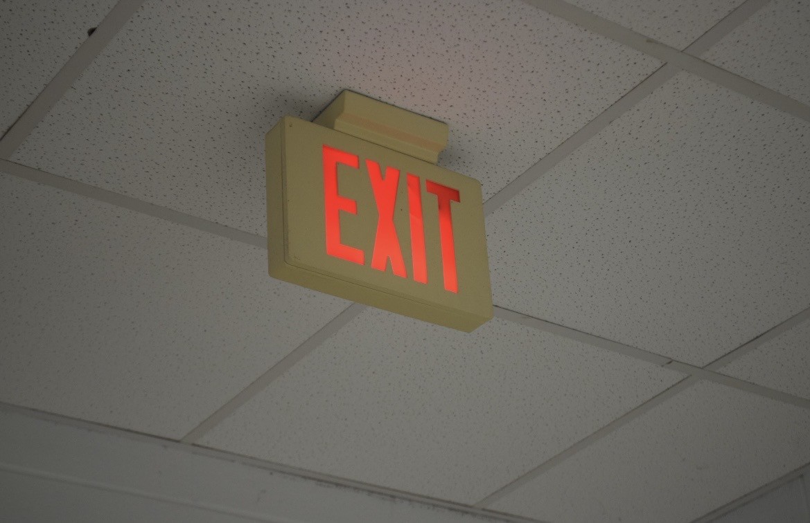 An exit sign